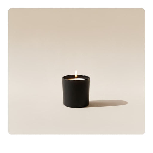 A pink checkered cup and a large potted plant with broad leaves sit in soft sunlight. A small patterned pot and a stone with a face drawing rest nearby, creating a cozy, artistic atmosphere.