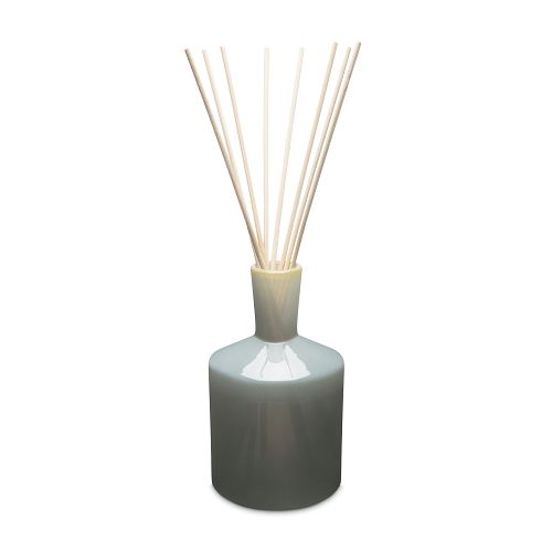 The Lafco - Sea & Dune 6oz Reed Diffuser features a gray ceramic bottle with light reed sticks, dispersing a soothing sea and dune fragrance. Brand: Lafco. Set against a plain white background.